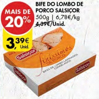 Pingo Doce Bife do Lombo de Porco Salsiçor 500g promoção