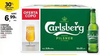 Continente Cerveja C/ Álcool Carlsberg 12x25cl promoção