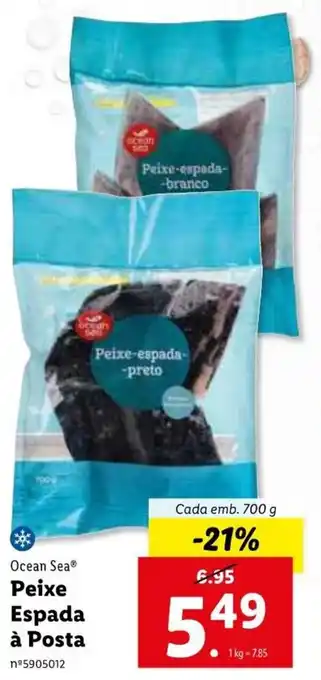 Lidl Ocean Sea Peixe Espada à Posta 700g promoção