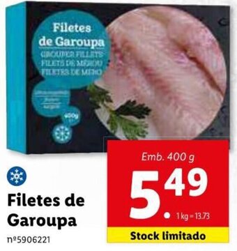 Lidl Filetes de Garoupa 400g promoção