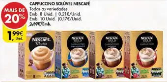 Pingo Doce Cappuccino Solúvel Nescafé 8/10 Unid promoção