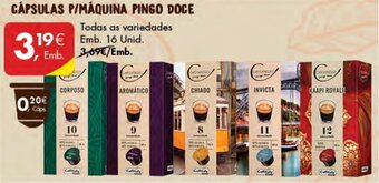 Pingo Doce Cápsulas p/Máquina Pingo Doce 16 unid promoção
