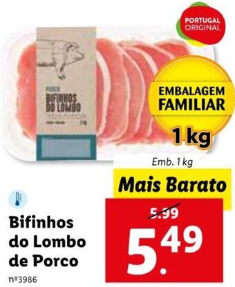 Lidl Bifinhos do Lombo de Porco 1kg promoção
