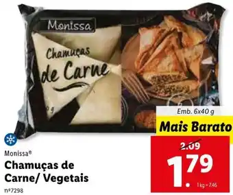 Lidl Monissa Chamuças CArne/ Vegetais 6x40g promoção