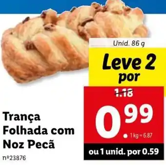 Lidl Trança Folhada com Noz Peça 86g promoção