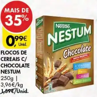 Pingo Doce Flocos de Cereais c/Chocolate Nestum 250g promoção