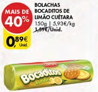 Pingo Doce Bolachas Bocaditos de Limão Cuétara 150g promoção