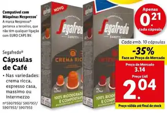Lidl Segafredo Cápsulas de Café promoção