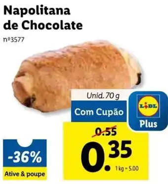 Lidl Napolitana de Chocolate 70g promoção