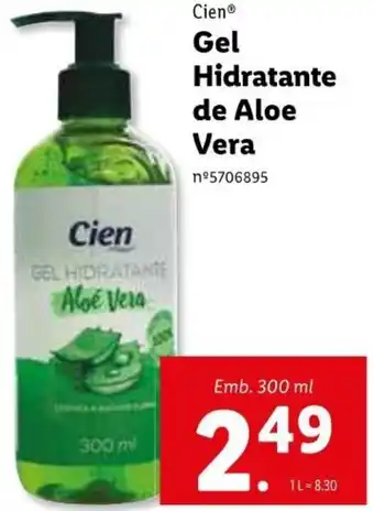 Lidl Cien Gel Hidratante de Aloe Vera 300ml promoção