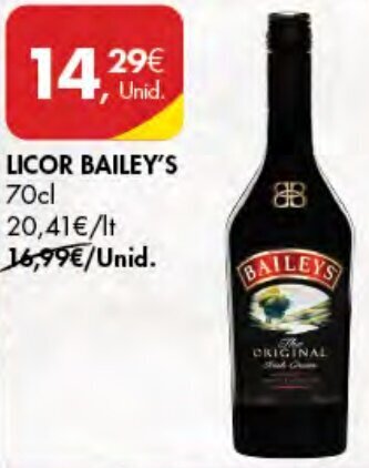 Licor Baileys 70cl