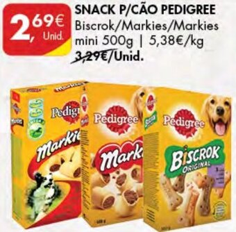Pingo Doce Snack p/Cão Pedigree 500g promoção