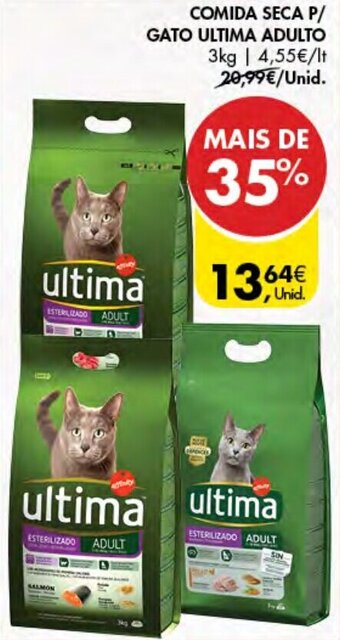 Pingo Doce Comida Seca p/Gato Ultima Adulto 3kg promoção