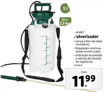 Lidl Parkside Pulverizador 5L promoção