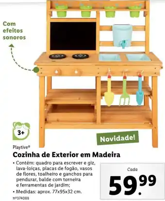 Lidl Playtime Cozinha de Exterior em Madeira 77x95x32cm promoção