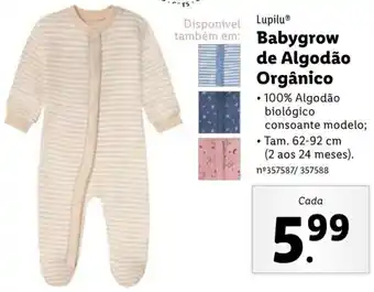 Lidl Lupilu Babygrow de Algodão Orgânico promoção