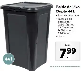 Lidl Balde do Lixo Duplo 44L promoção