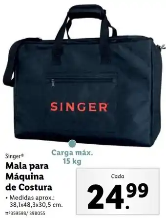 Lidl Singer Mala para Máquina de Costura 38,1x48,3x30,5cm promoção