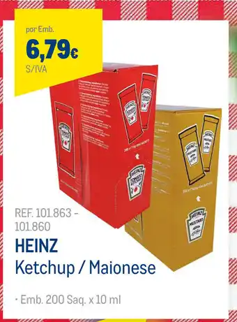 Heinz Ketchup/Maionese 200 Saq.x10ml