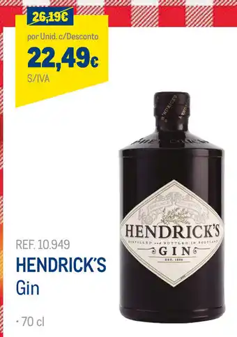 Makro Hendrick's Gin 70cl promoção