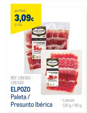 Elpozo Paleta/Presunto Ibérica 110g/90g