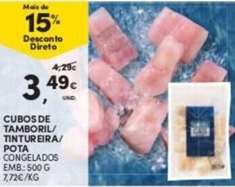 Continente Cubos de Tamboril/ Tintureira/ Pota 500g promoção