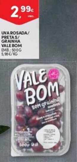Continente Uva Rosada/Pretas Grainha Vale Bom 500g promoção
