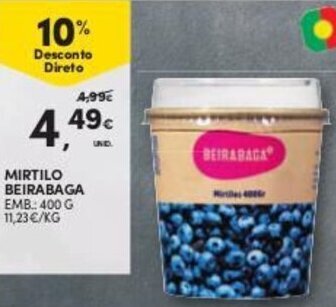 Continente Mirtilo Beirabaga 400g promoção
