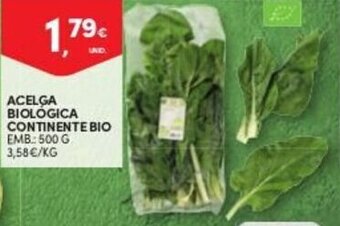 Continente Acelga Biológica Continente Bio 500g promoção