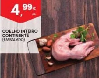 Continente Coelho Inteiro Continente promoção