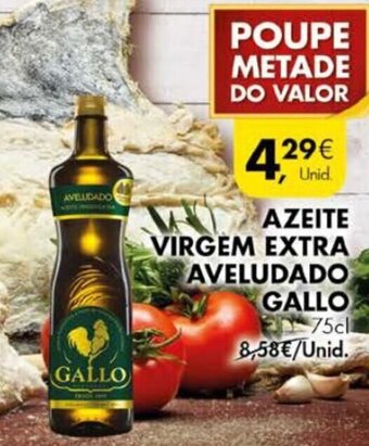 Pingo Doce Azeite Virgem Extra Aveludado Gallo 75cl promoção
