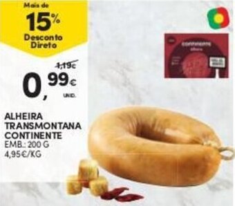 Continente Alheira Transmontana Continente 200g promoção