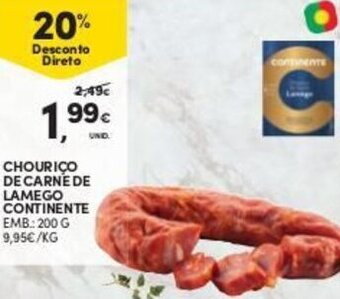 Continente Chouriço de Carne de Lamego Continente 200g promoção
