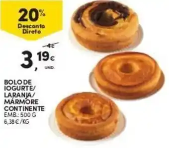 Continente Bolo de Iogurte/LAranja/Marmore Continente 500g promoção
