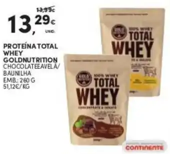 Continente Proteína Total Whey Goldnutrition 260g promoção