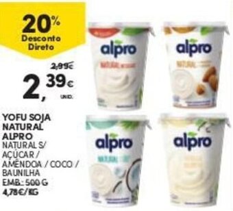 Continente Yofu Soja Natural Alpro 500g promoção