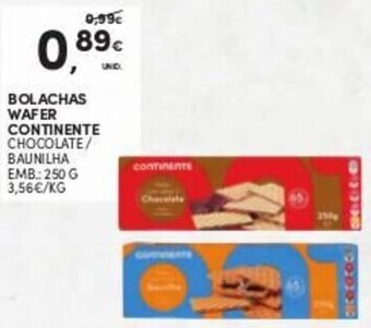 Continente Bolachas Wafer Continente 250g promoção