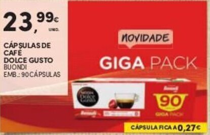Promoção Cápsulas de Café Dolce Gusto 90 Cápsulas em Continente