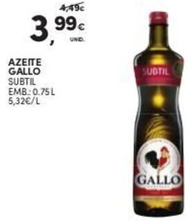 Continente Azeite Gallo 0,75L promoção