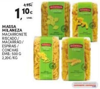 Continente Massa Milaneza 500g promoção