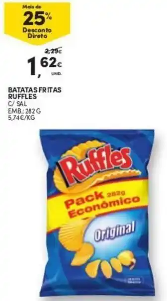Continente Batatas Fritas Ruffles 282g promoção