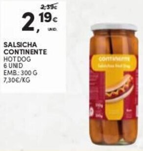 Continente Salsicha Continente 300g promoção