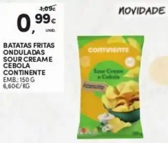 Batatas Fritas Onduladas Sour Creame Cebola Continente 150g