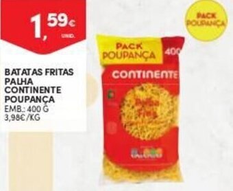 Continente Batatas Fritas Palha Continente Poupança 400g promoção
