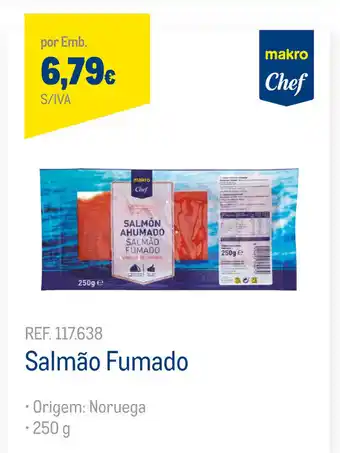 Makro Salmão Fumado 250g promoção