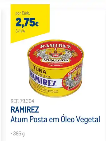 Makro Ramirez Atum Posta em Óleo Vegetal 385g promoção