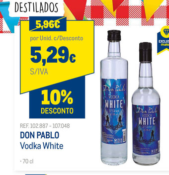 Makro Don Pablo Vodka White 70cl promoção