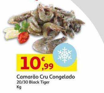 Auchan Camarão cru congelado 20/30:black tiger kg promoção