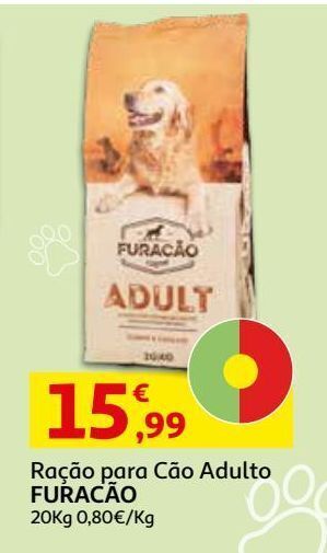 Auchan Ração cão adulto furacão:20kg promoção