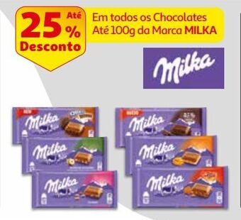 Auchan Chocolate de leite milka promoção